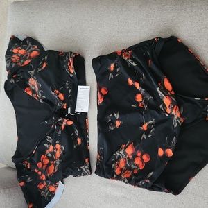 Coco Ship Swim Suit Women Sz 12 2pc High Rise Oranges Fruit Nwt